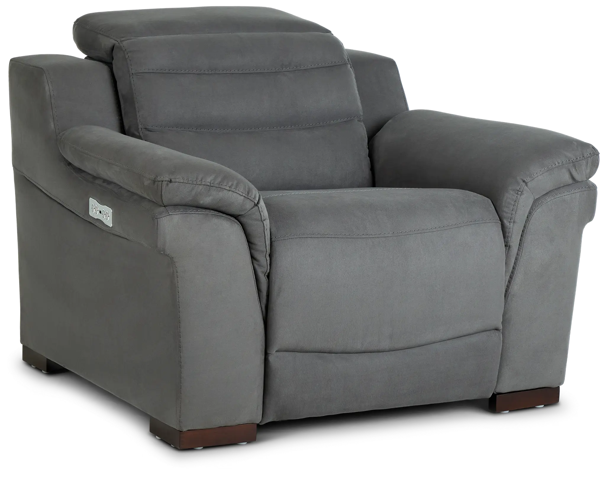 Sentinel Dark Gray Micro Power Recliner With Power Headrest Sentinel Dark Gray Micro Power Recliner With Power Headrest