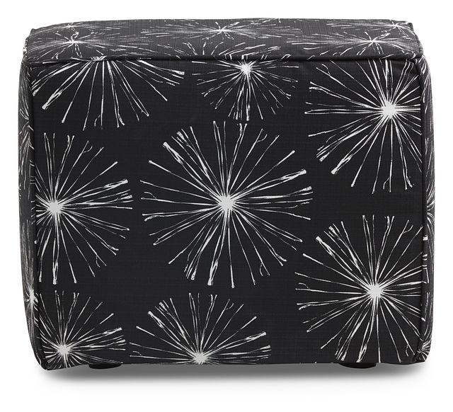 Sparks Black Fabric Indoor/outdoor Accent Ottoman