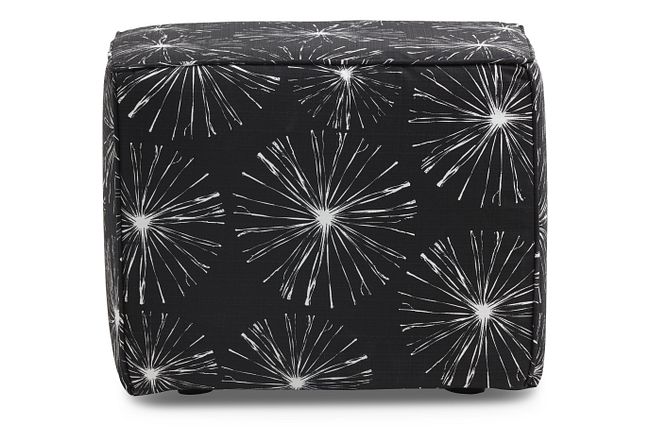 Sparks Black Fabric Indoor/outdoor Accent Ottoman