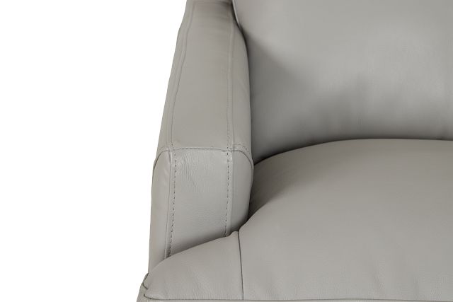 Amari Gray Leather Right Chaise Sectional