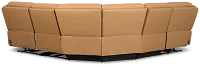 Wilder Brown Leather Small Triple Power Reclining Two-arm Sectional