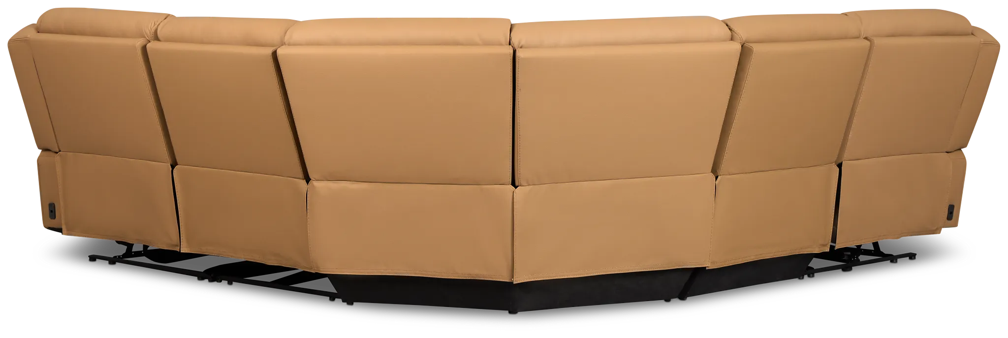 Wilder Brown Leather Small Triple Power Reclining Two-arm Sectional