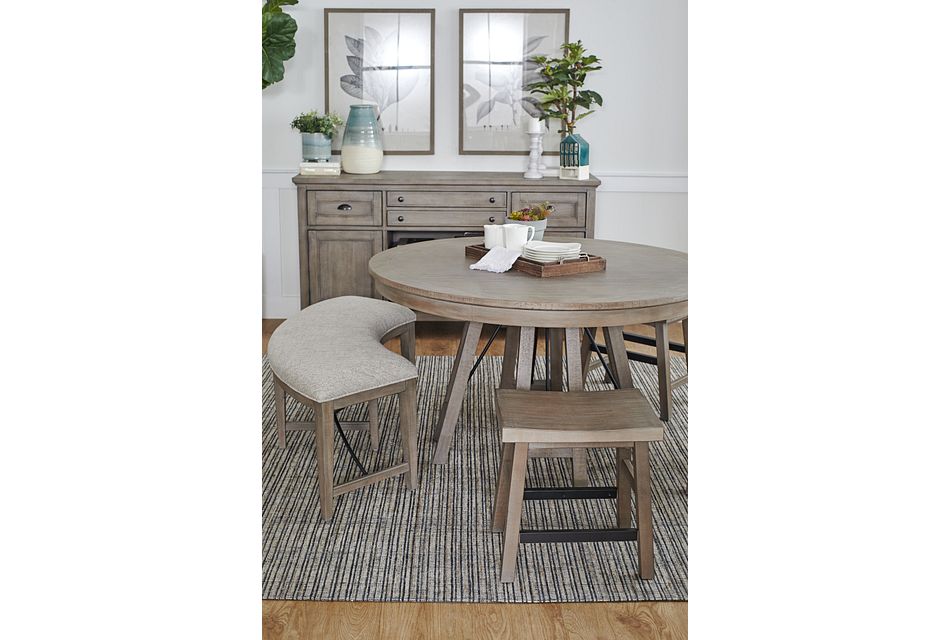Heron Cove Light Tone Curved Dining Bench Dining Room Chairs City Furniture