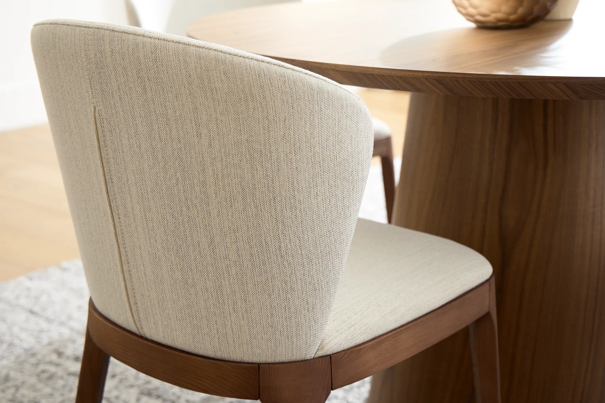 Nomad Light Beige Upholstered Side Chair With Mid Tone Legs