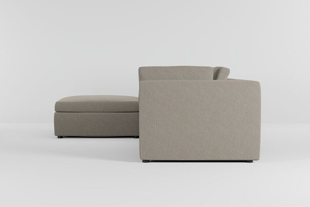 Destin Elevation Khaki Fabric 4-piece Bumper Sectional