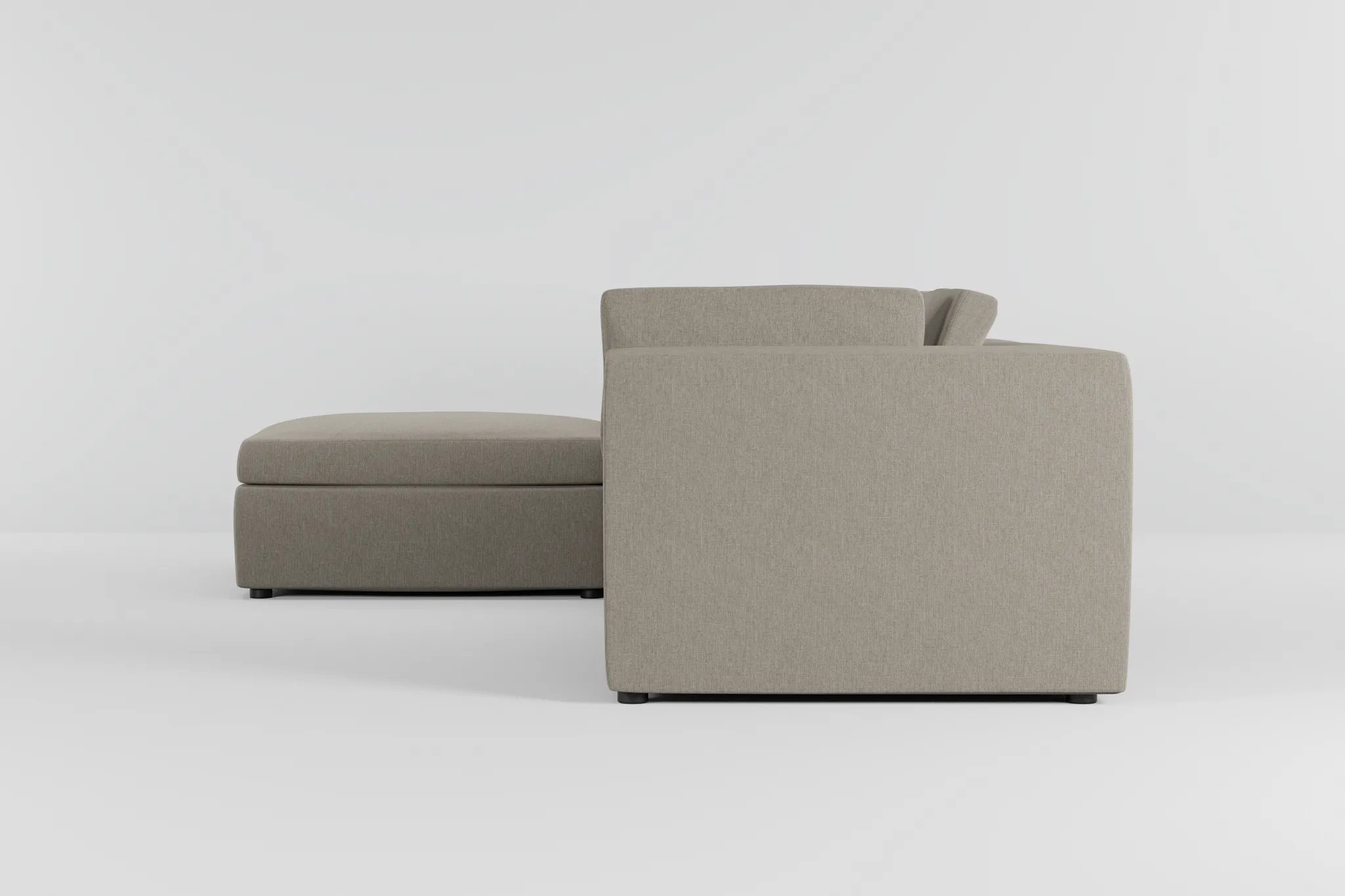 Destin Elevation Khaki Fabric 4-piece Bumper Sectional