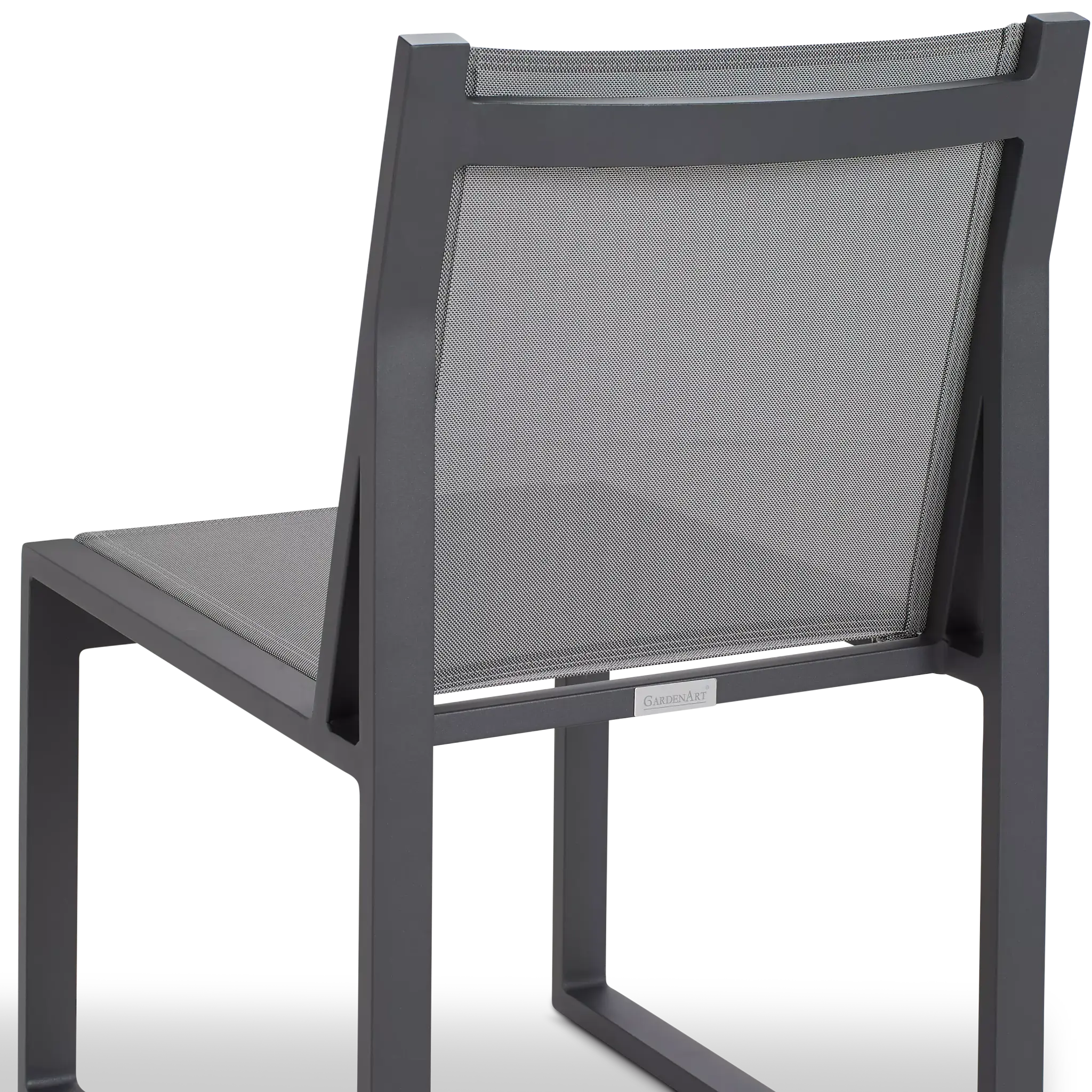 Linear 70" Teak Table & 4 Sling Side Chairs Linear 70" Teak Table & 4 Sling Side Chairs