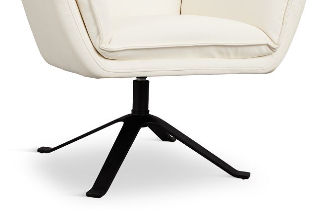 Farley White Micro Swivel Accent Chair