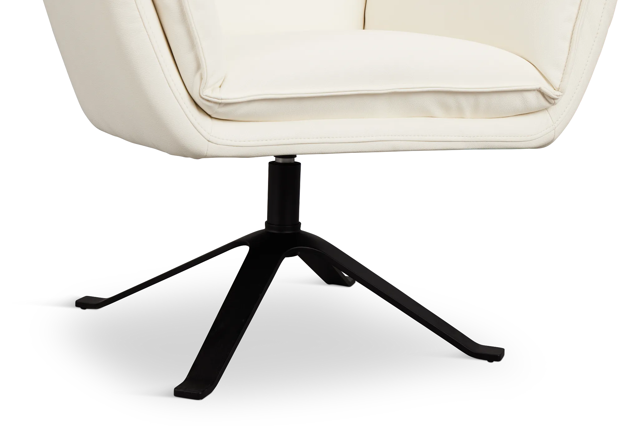 Farley White Micro Swivel Accent Chair