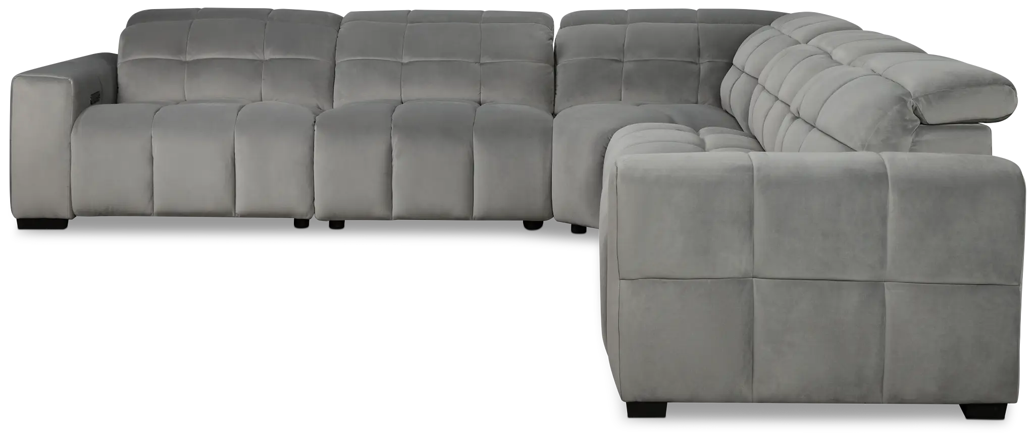 Gemma Light Gray Velvet Small Two-arm Power Reclining Sectional Gemma Light Gray Velvet Small Two-arm Power Reclining Sectional