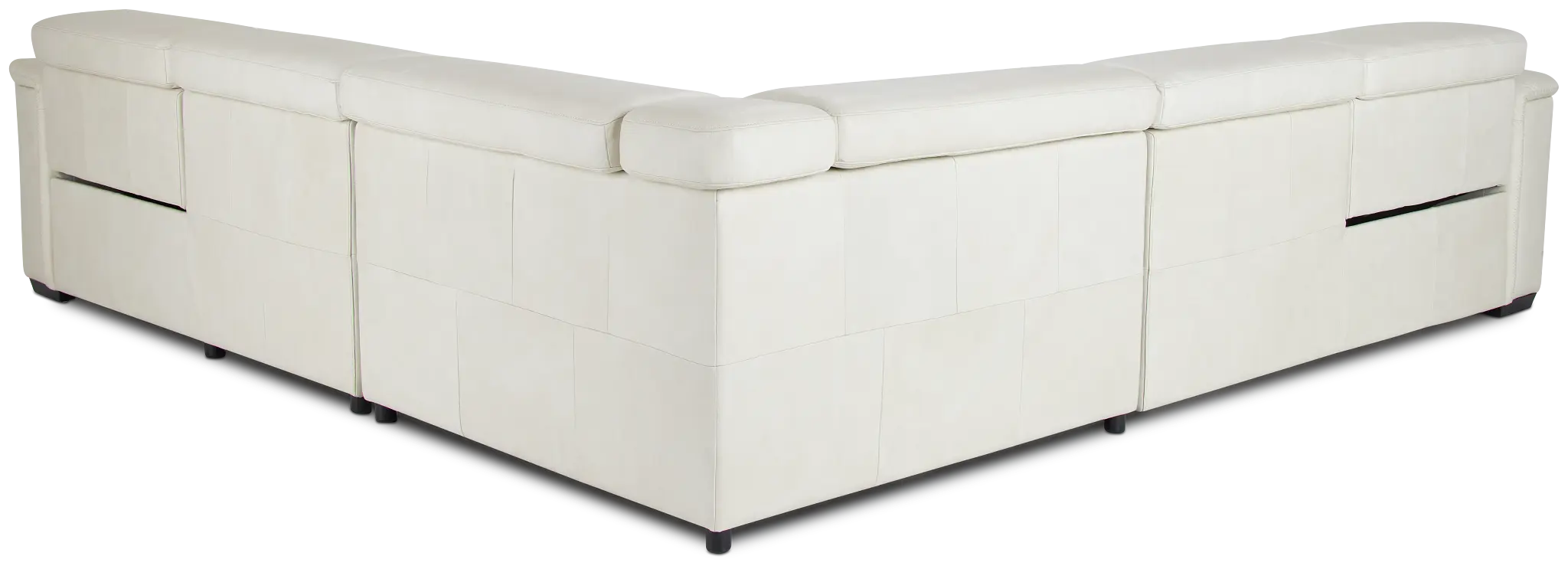 Ainsley White Leather Medium Dual Power 2-arm Reclining Sectional Ainsley White Leather Medium Dual Power 2-arm Reclining Sectional