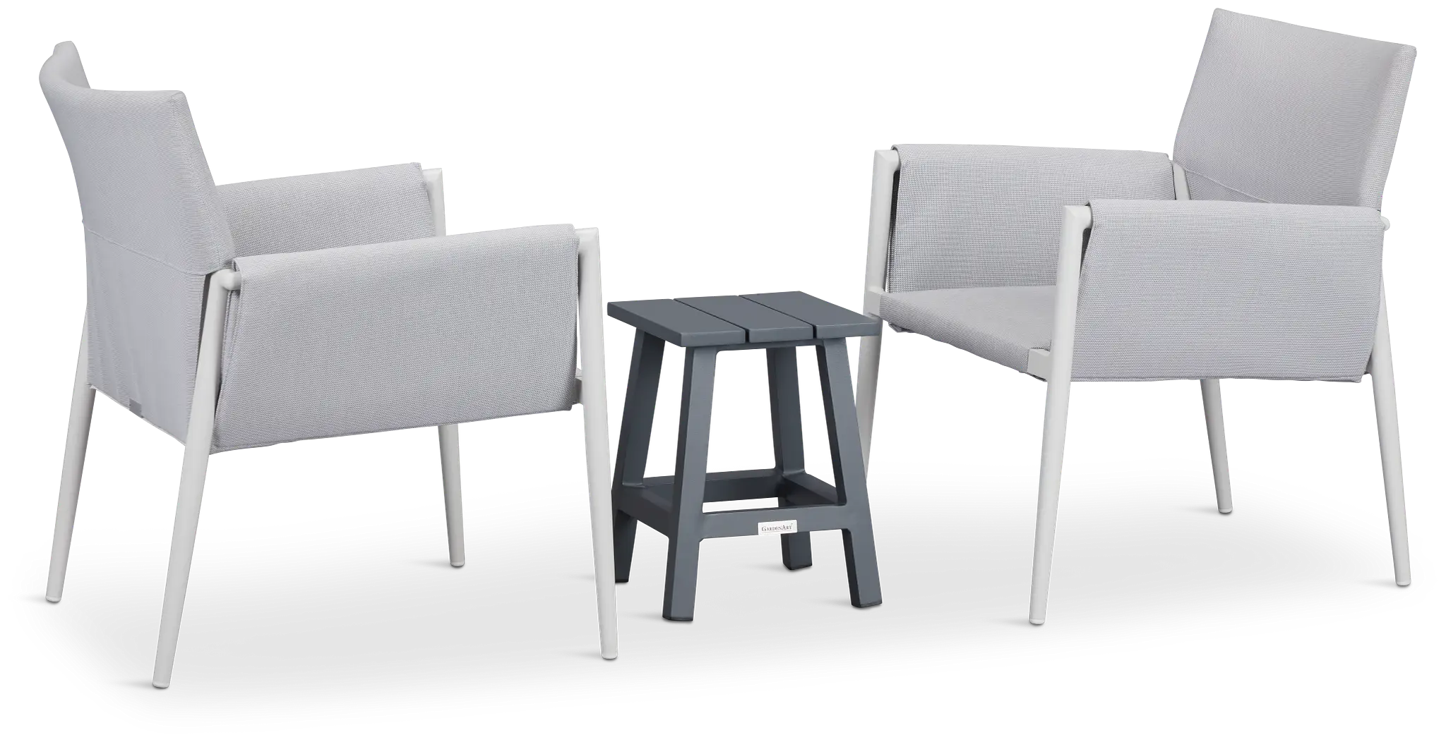 Barbados White Aluminum Square Table & 2 Chairs Barbados White Aluminum Square Table & 2 Chairs