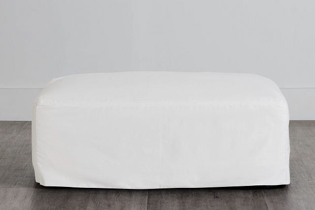 Delilah White Fabric Ottoman