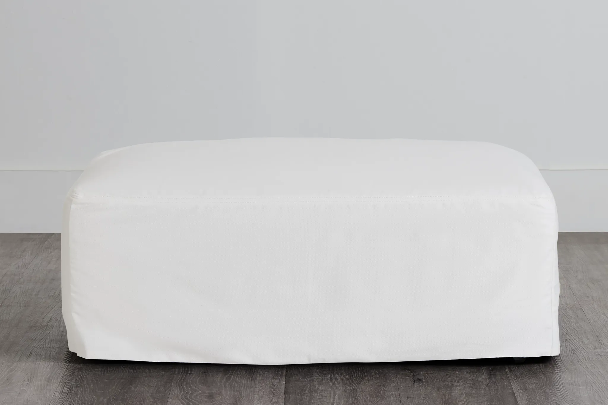 Delilah White Fabric Ottoman