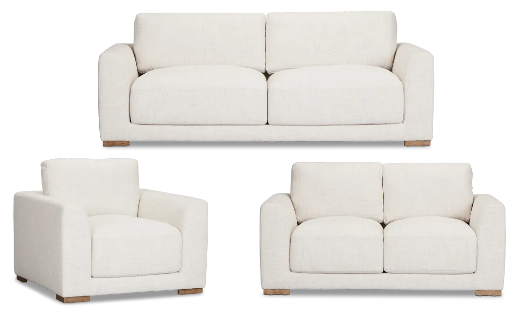 Maeve Light Beige Fabric Living Room