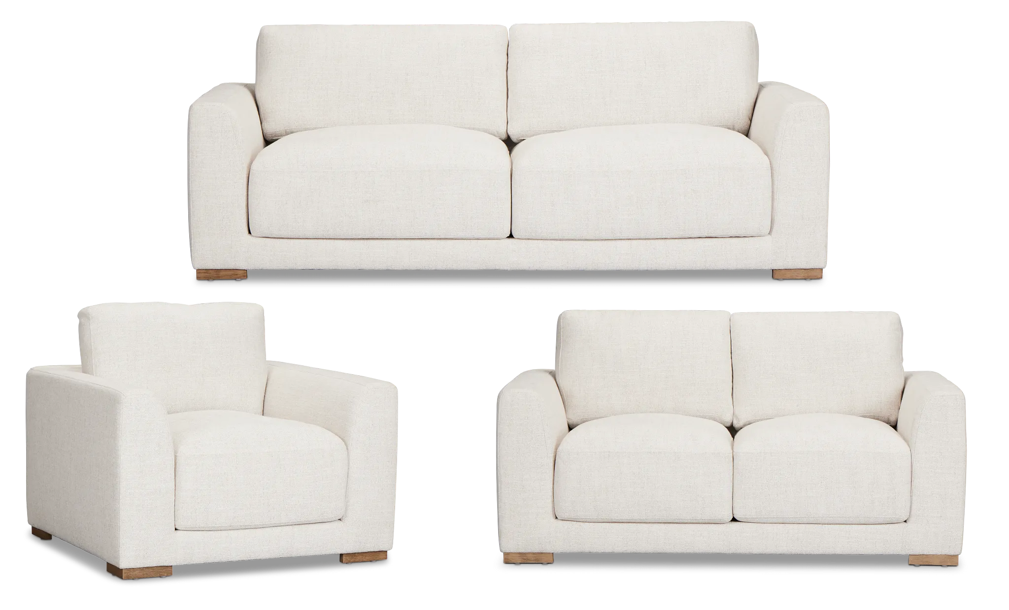 Maeve Light Beige Fabric Living Room