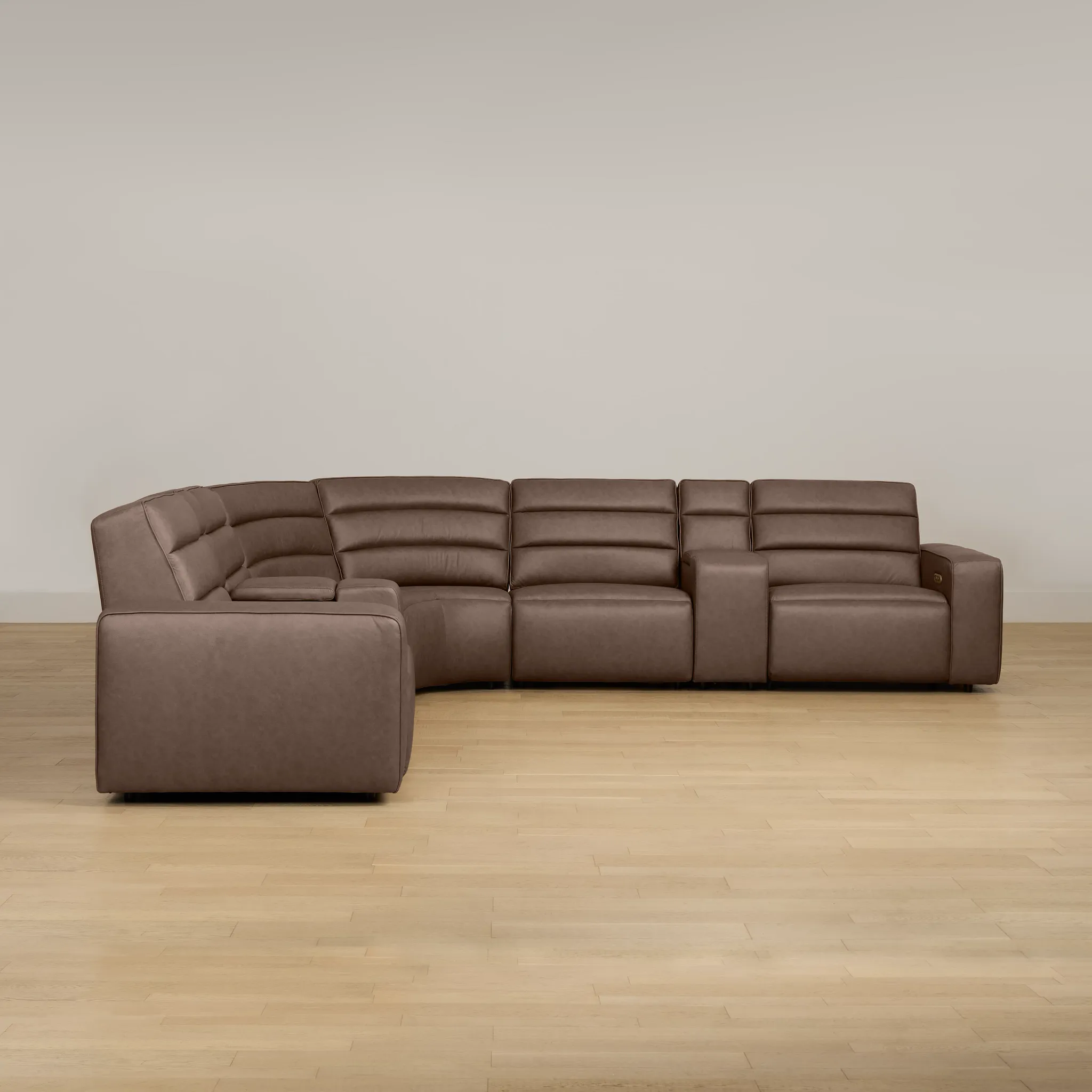 Sawyer Dark Brown Micro Large Dual Power Reclining Two-arm Sectional