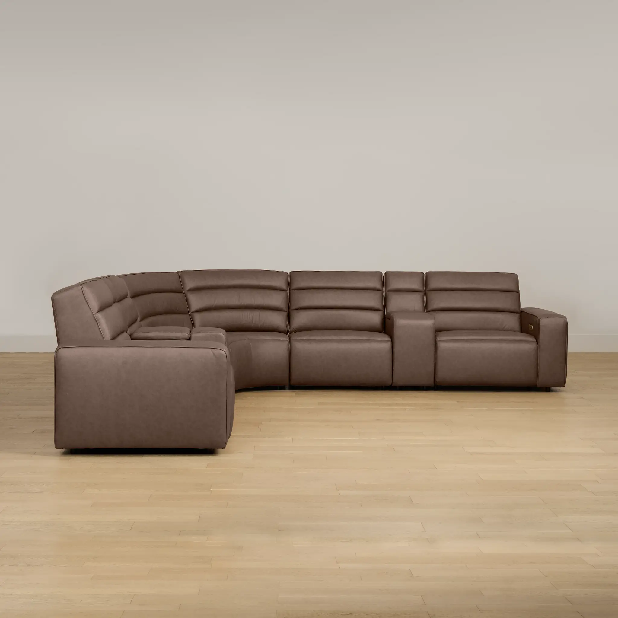 Sawyer Dark Brown Micro Large Dual Power Reclining Two-arm Sectional Sawyer Dark Brown Micro Large Dual Power Reclining Two-arm Sectional
