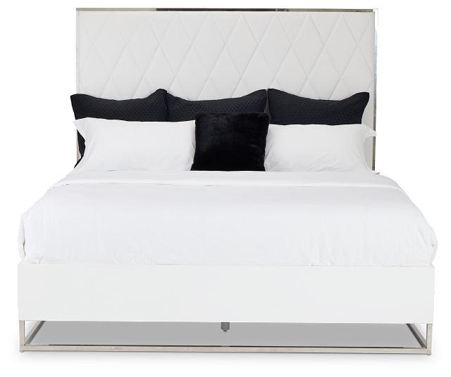 Miami White Uph Platform Bed