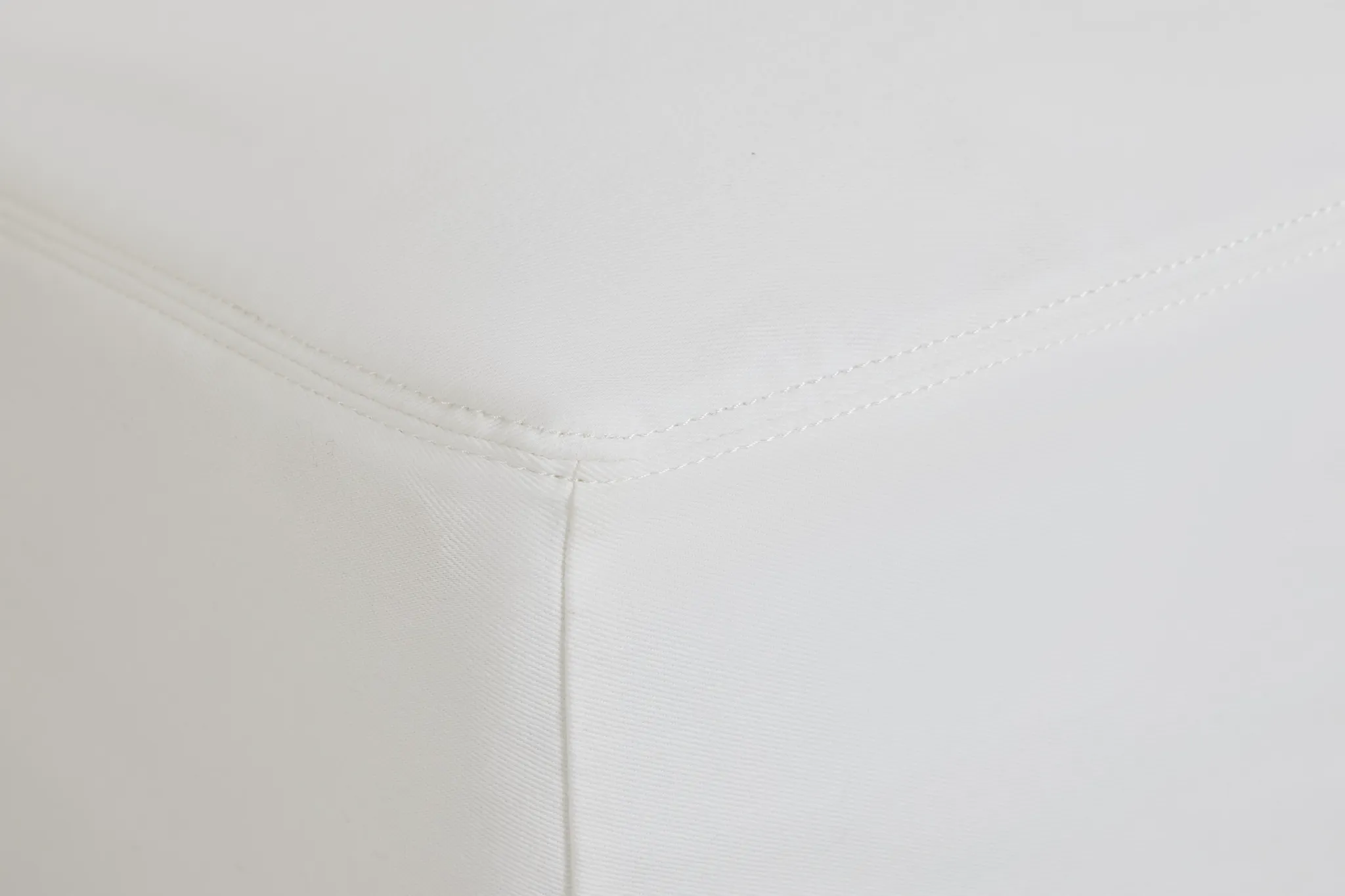 Delilah White Fabric Ottoman