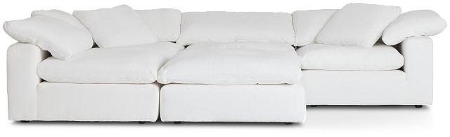 Nixon White Fabric 5pc Bumper Sectional