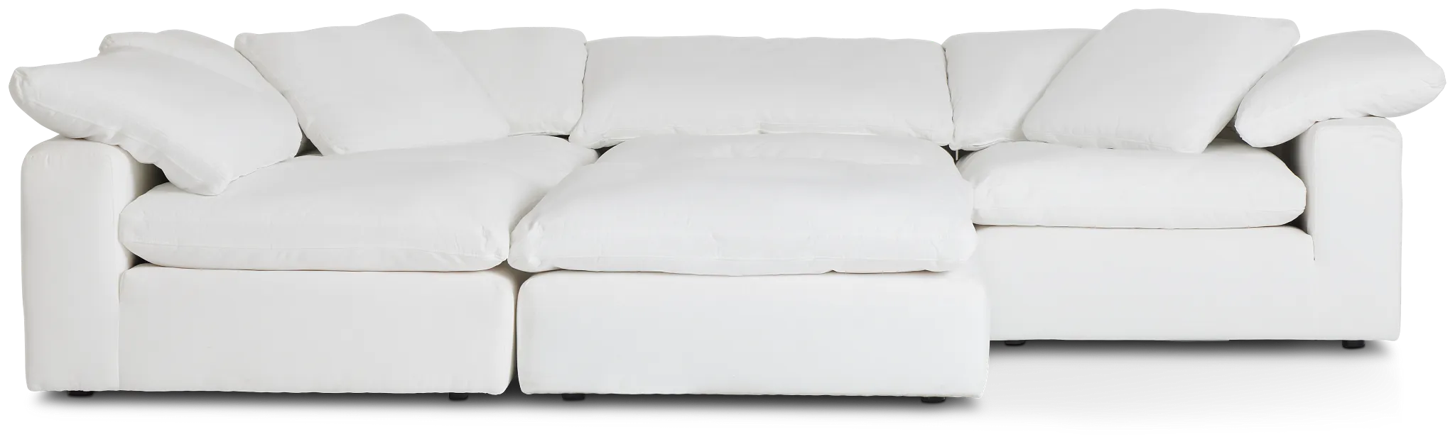 Nixon White Fabric 5pc Bumper Sectional