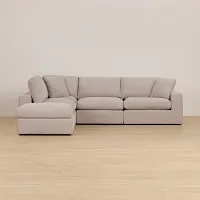 Breeze Taupe Fabric 5pc Bumper Sectional