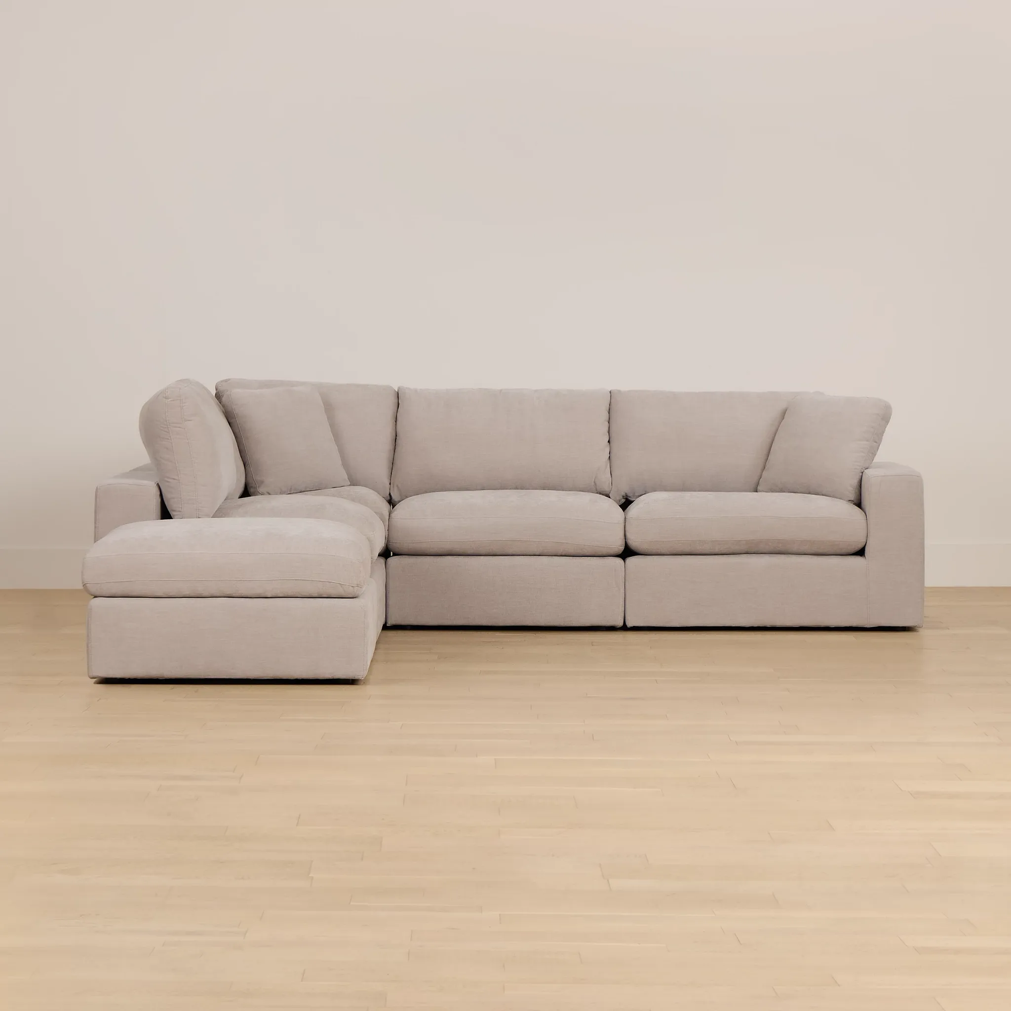 Breeze Taupe Fabric 5pc Bumper Sectional