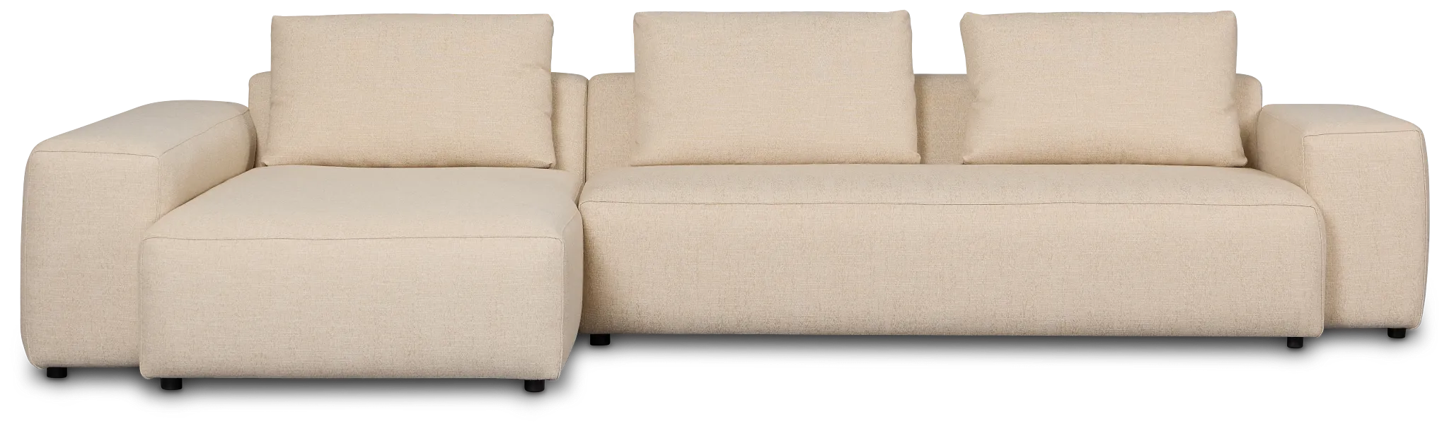 Cleo Beige Fabric Left Chaise Sectional