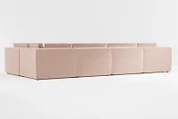 Destin Joya Light Pink Velvet 8-piece Pit Sectional