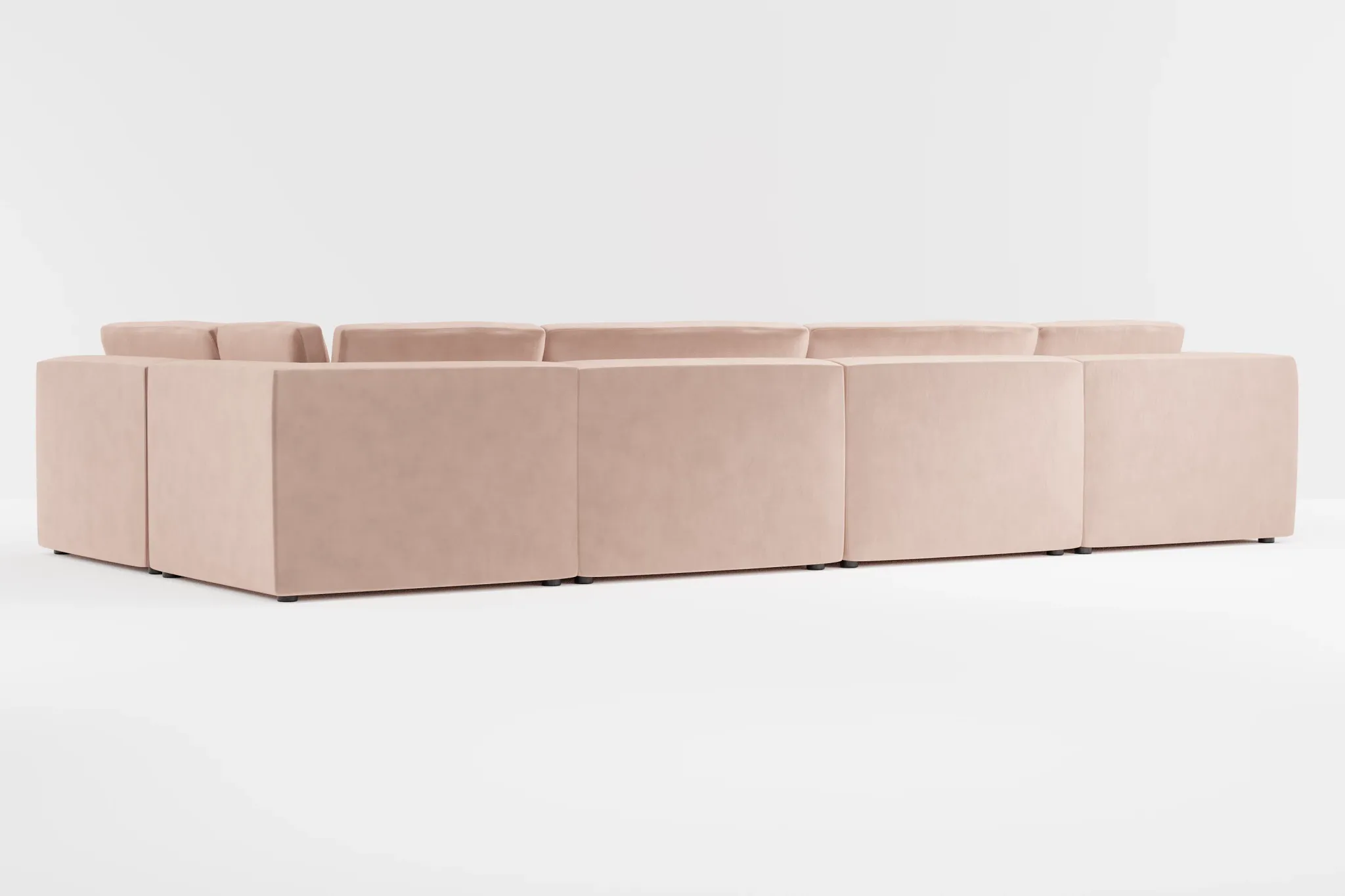 Destin Joya Light Pink Velvet 8-piece Pit Sectional