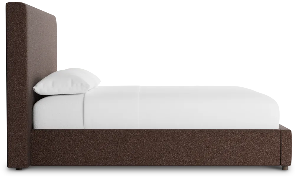 Grayton Elite Dark Brown 54" Upholstered Platform Bed