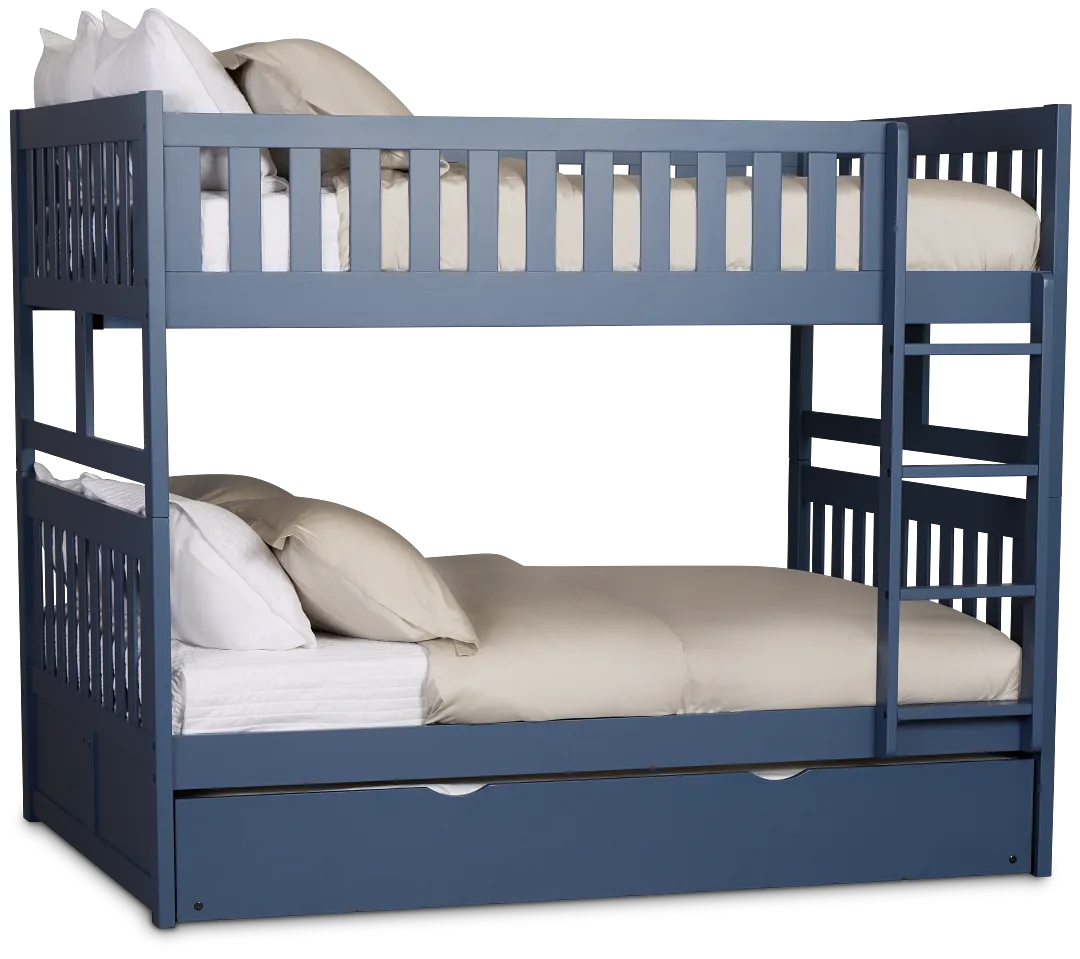 Charleston Dark Blue Trundle Bunk Bed