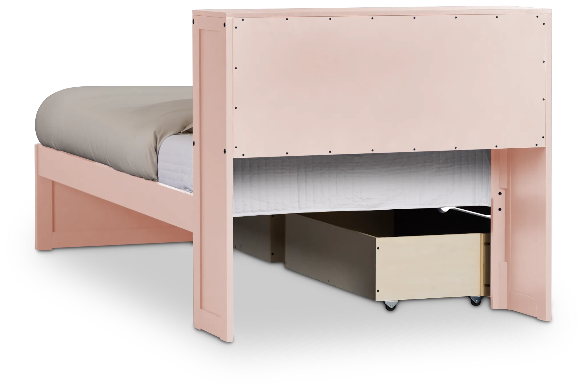 Charleston Pink Bookcase Bed With 2 Storage Drawers