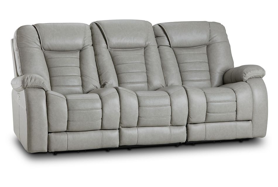 Bradley Gray Lthr/vinyl Power Reclining Sofa