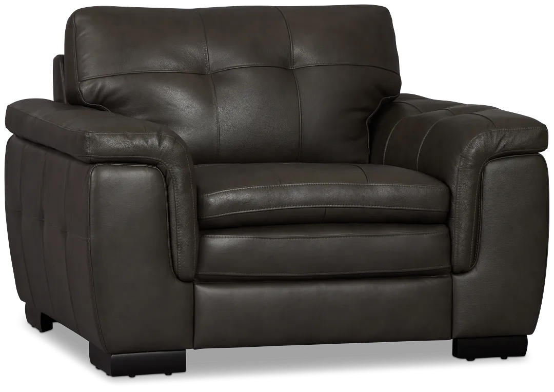 Braden Dark Gray Leather Chair