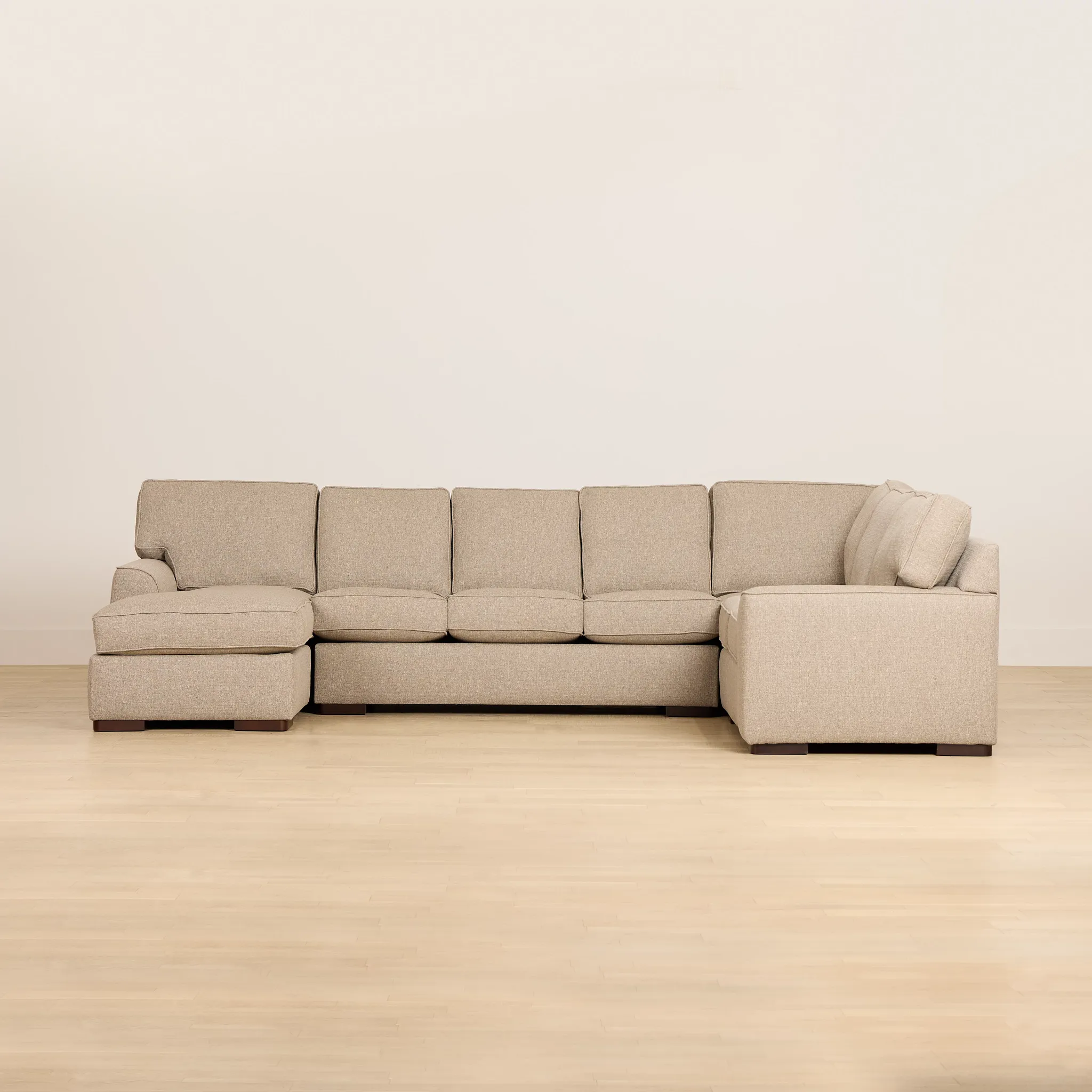 Sinclair Brown Fabric Left Chaise Cooling Memory Foam Sleeper Sectional