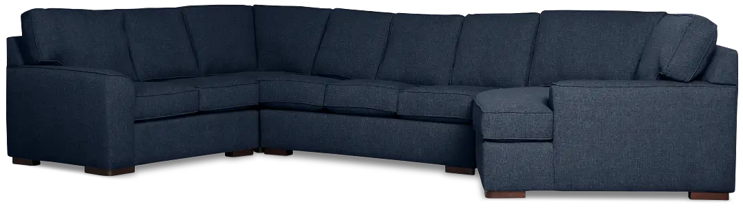Sinclair Dark Blue Fabric Right Cuddler Innerspring Sleeper Sectional Sinclair Dark Blue Fabric Right Cuddler Innerspring Sleeper Sectional