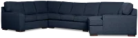 Sinclair Dark Blue Fabric Right Cuddler Innerspring Sleeper Sectional