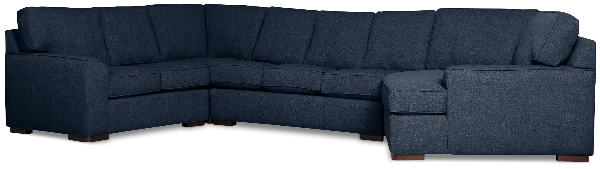 Sinclair Dark Blue Fabric Right Cuddler Innerspring Sleeper Sectional Sinclair Dark Blue Fabric Right Cuddler Innerspring Sleeper Sectional