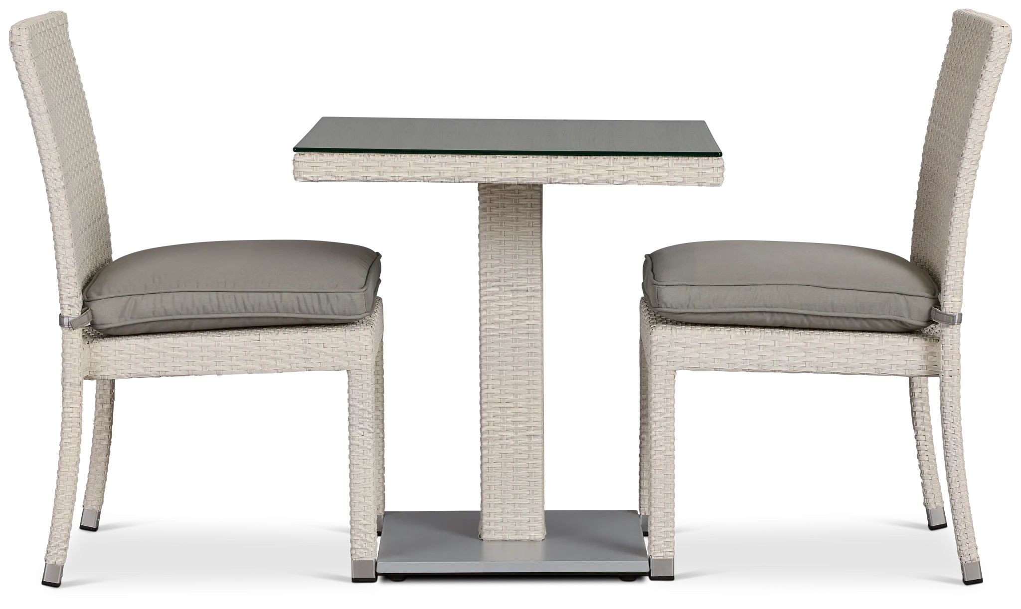 Bahia Gray 27" Square Table & 2 Chairs
