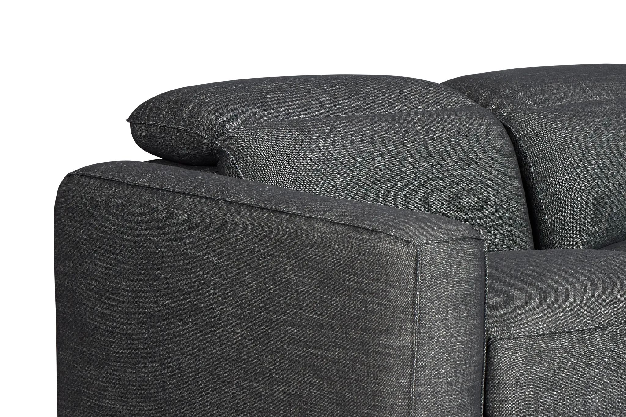 Ryland Dark Gray Fabric Medium Triple Power 2-arm Sectional