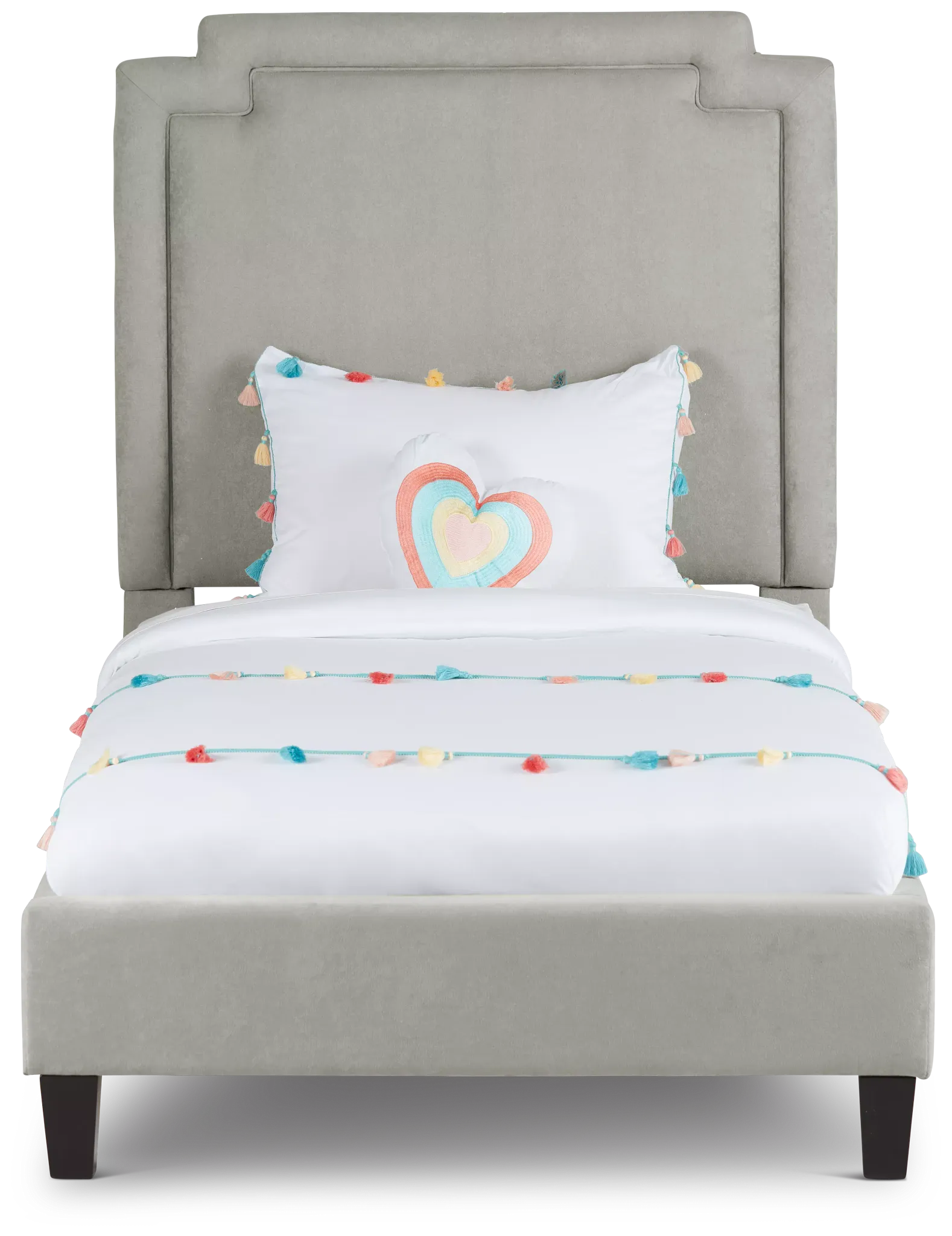 Whitney Taupe Uph Platform Bed