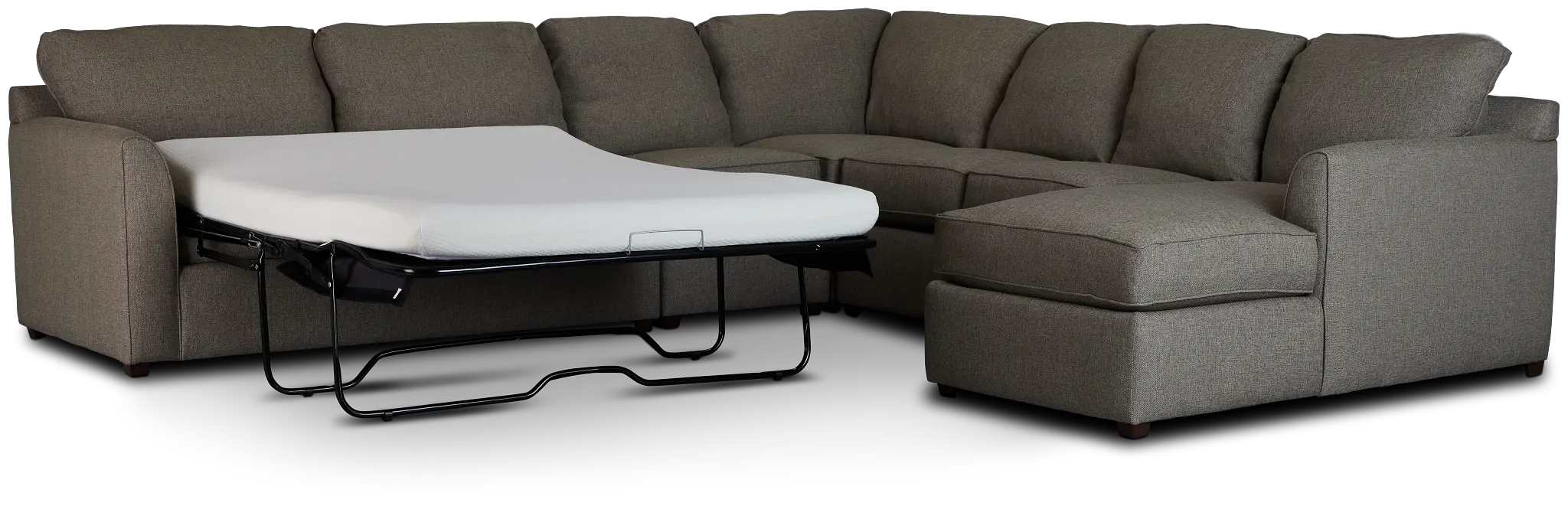Asheville Brown Fabric Right Chaise Memory Foam Sleeper Sectional Asheville Brown Fabric Right Chaise Memory Foam Sleeper Sectional