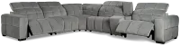 Gemma Light Gray Velvet Medium Dual Power 2-arm Reclining Sectional