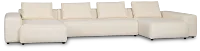 Cleo Light Beige Fabric Double Chaise Sectional