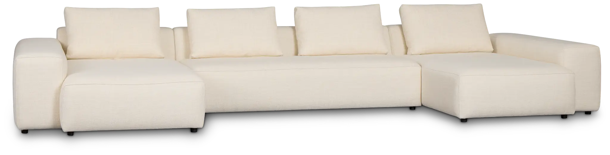 Cleo Light Beige Fabric Double Chaise Sectional Cleo Light Beige Fabric Double Chaise Sectional
