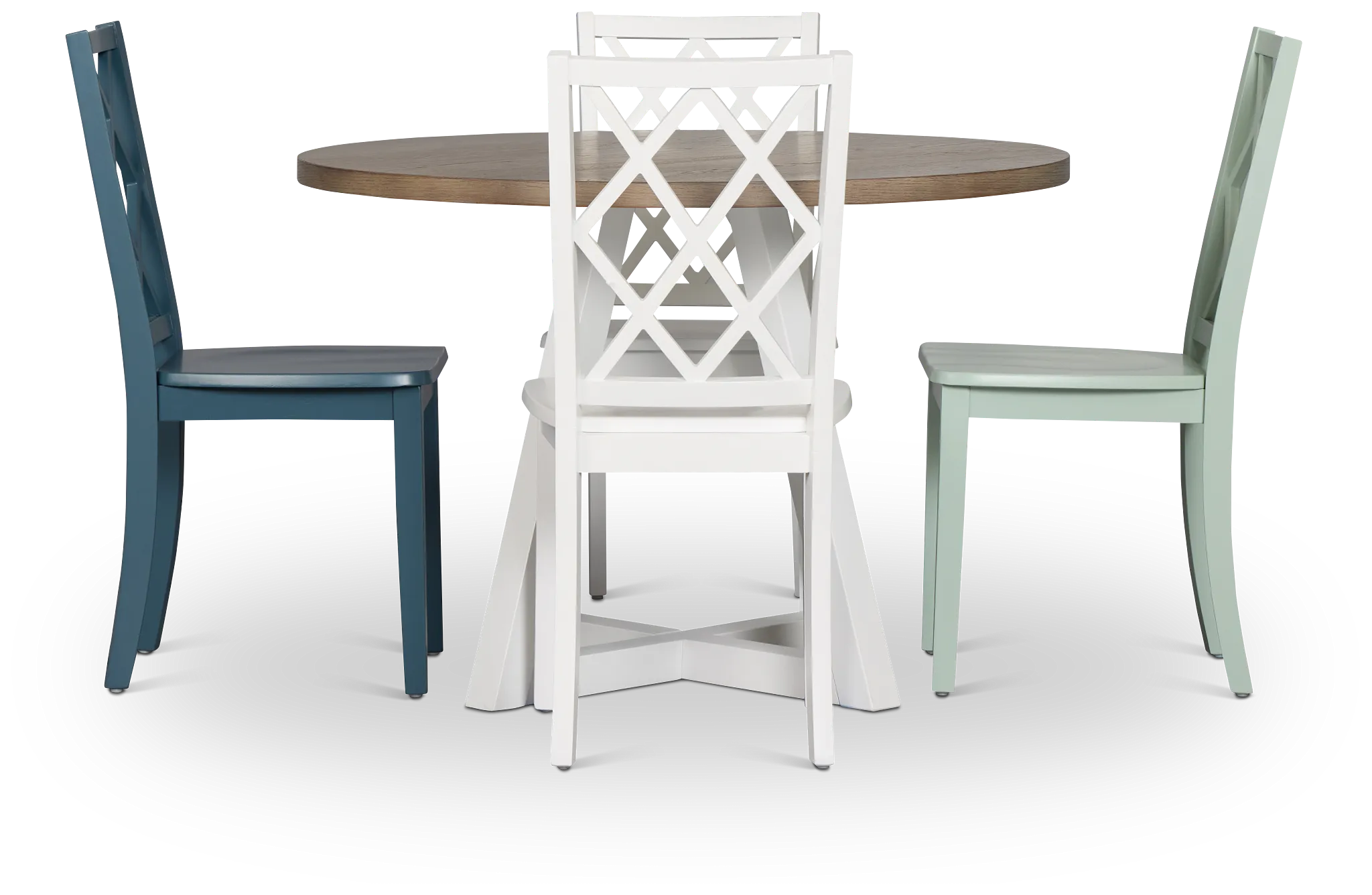 Edgartown Two-tone Round Table & Mixed Chairs