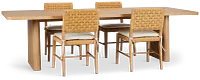 Malibu Light Tone Rect Table & 4 Woven Chairs