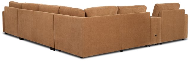 Addie Brown Fabric Medium Right Chaise Sleeper Sectional With Console